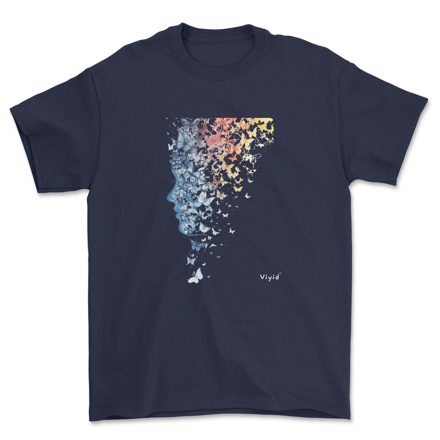 fractal butterfly youth t-shirt navy