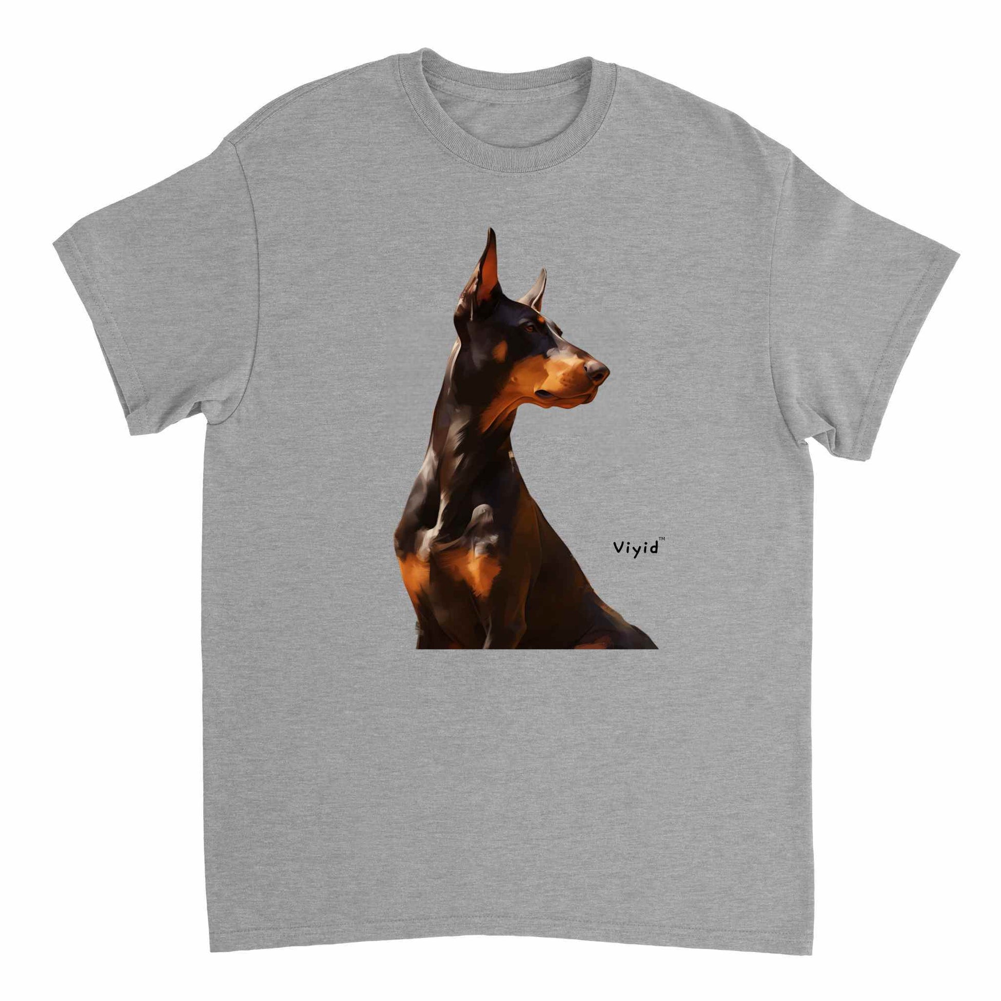 Doberman Pinscher adult t-shirt sports grey