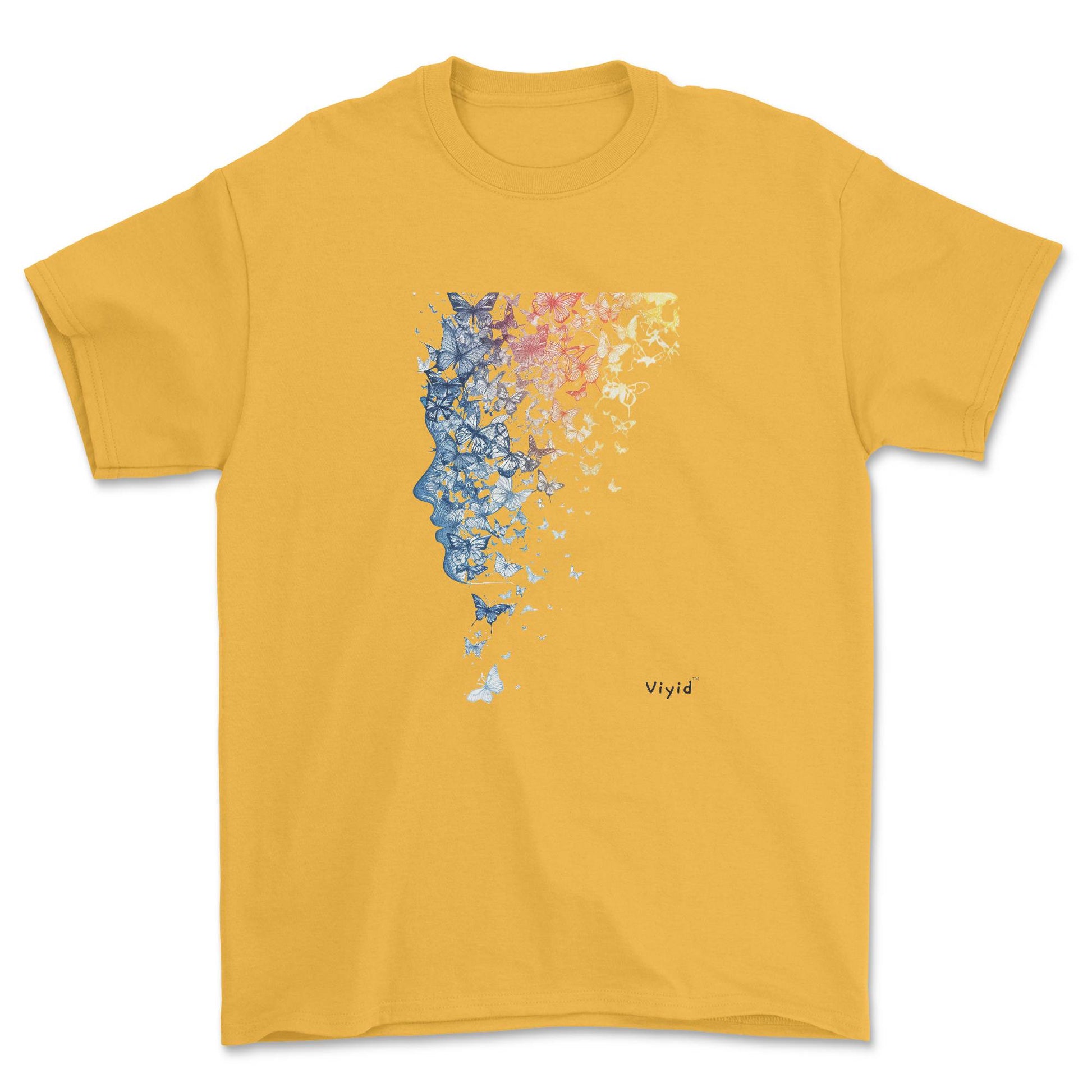 fractal butterfly adult t-shirt gold