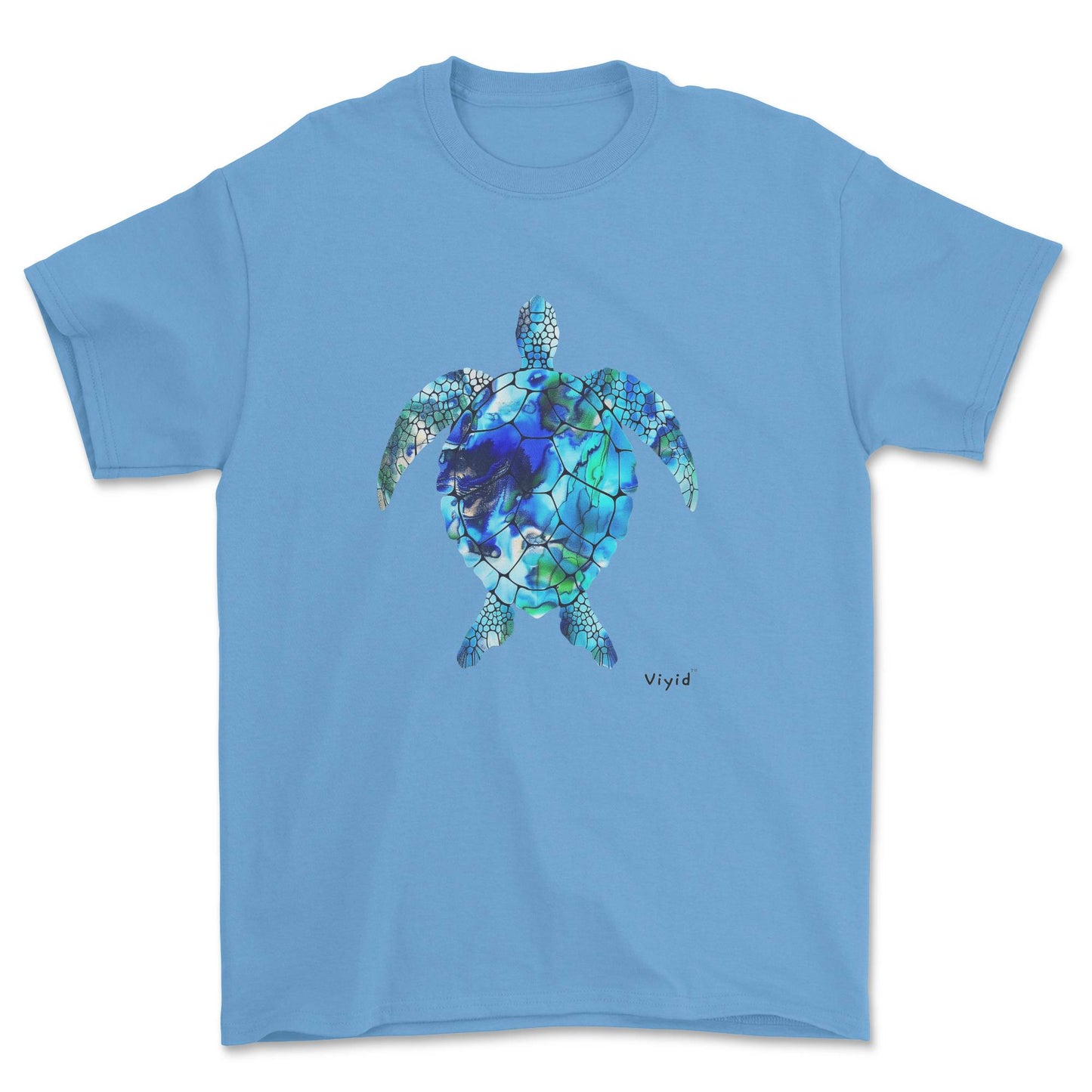 sapphire sea turtle youth t-shirt carolina blue