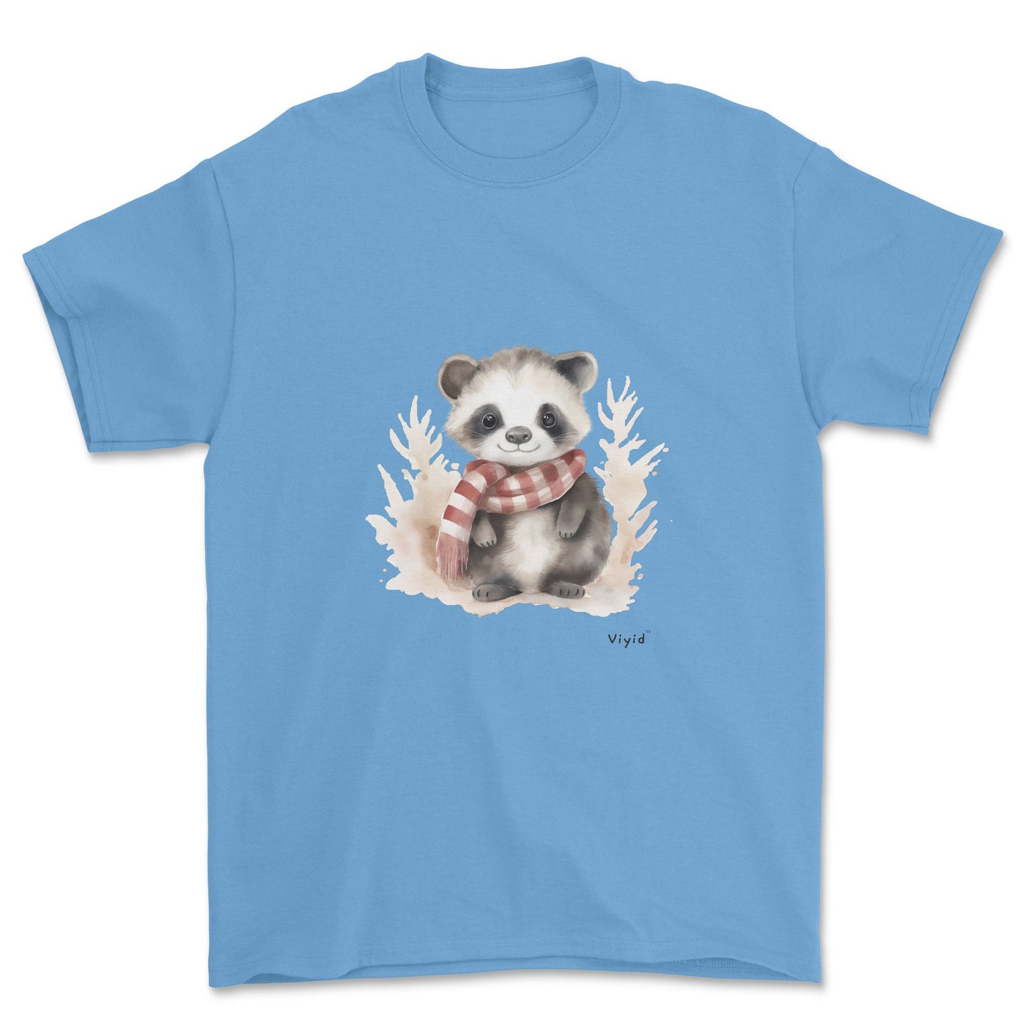 badger with scarf youth t-shirt carolina blue