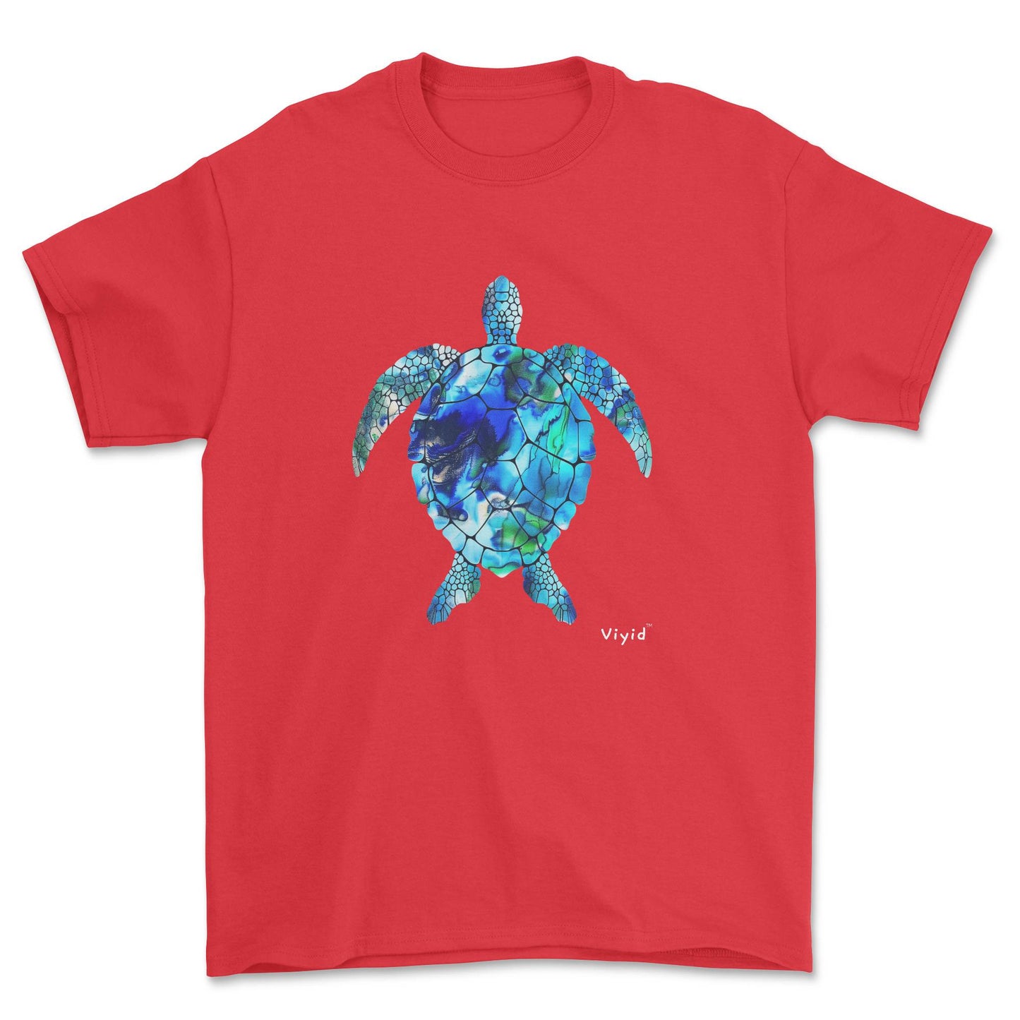 sapphire sea turtle youth t-shirt red