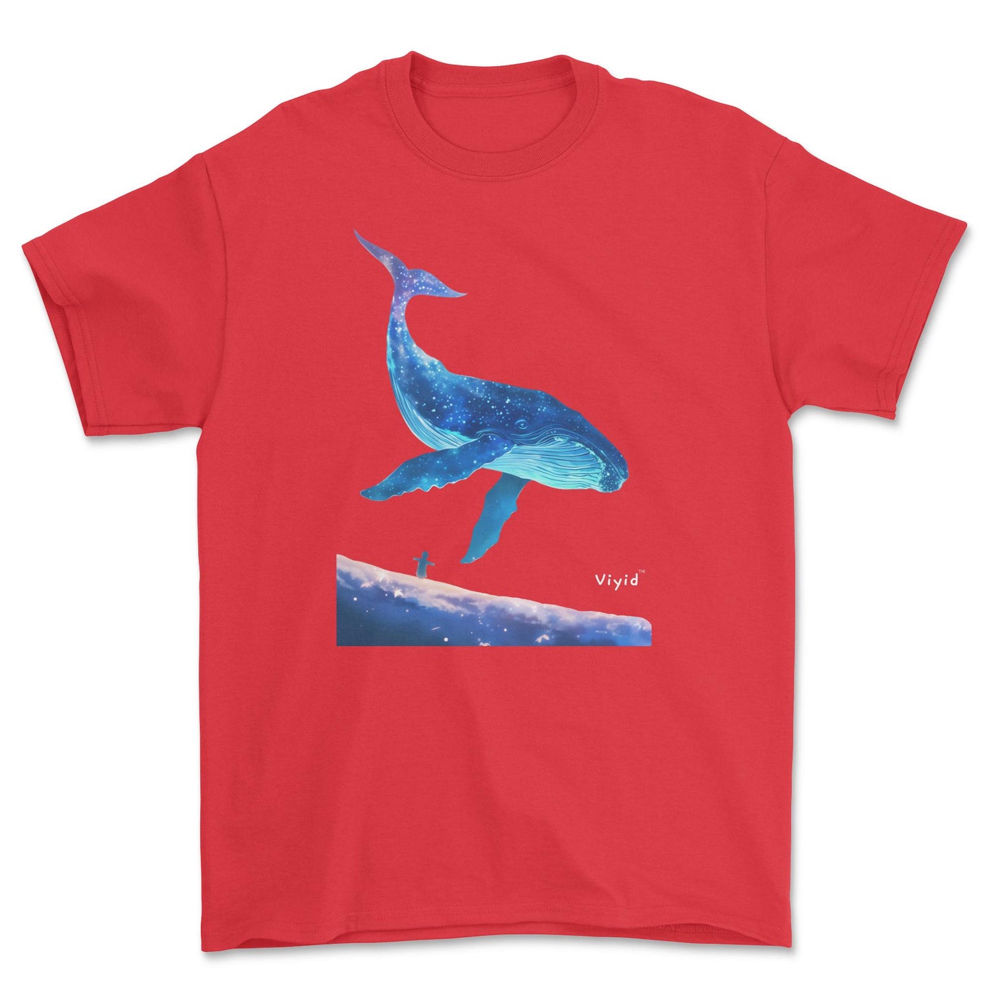 galaxy whale adult t-shirt red